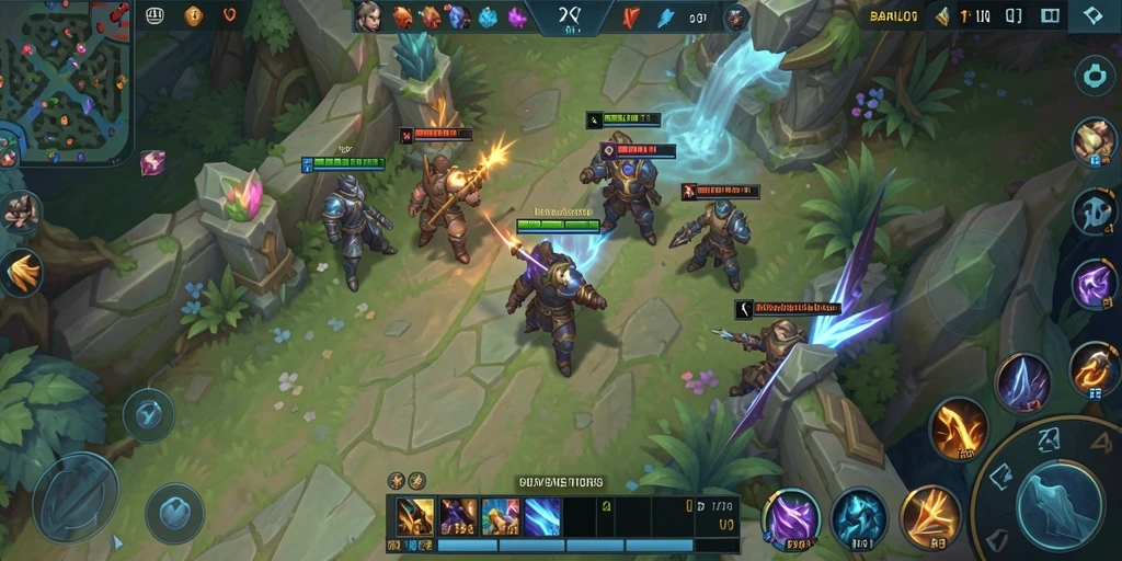Tampilan menarik dari pertempuran dalam game MOBA BARU01.