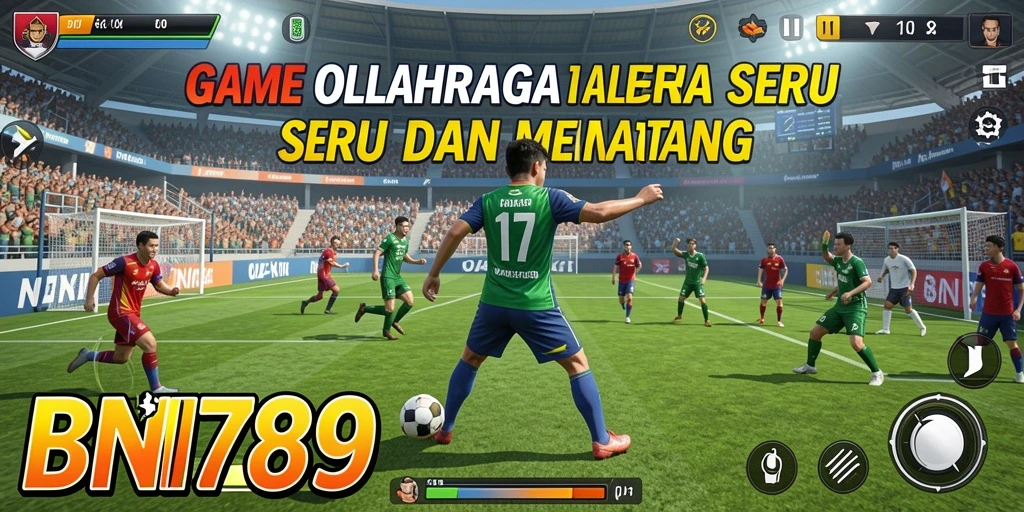 Screenshot gameplay BNI789 yang menunjukkan aksi olahraga yang mendebarkan.