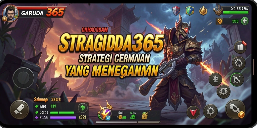 Tangkapan layar utama GARUDA365 menunjukkan aksi strategis yang mendebarkan.