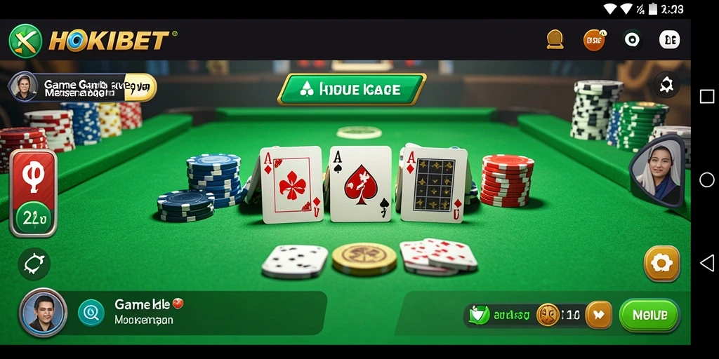 Tampilan gameplay HOKIBET yang menampilkan momen seru bermain Gaple.