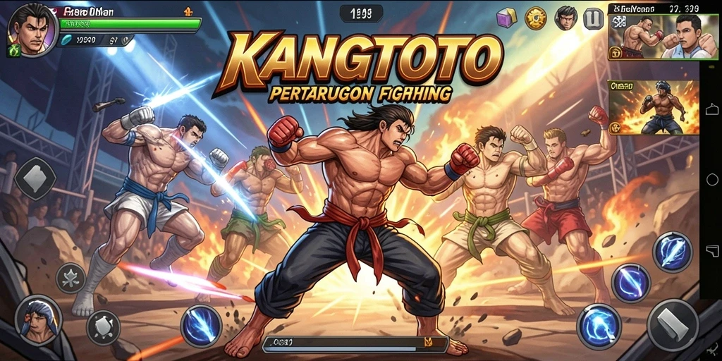 Tampilan gameplay yang menegangkan dalam KANGTOTO saat pertarungan berlangsung.