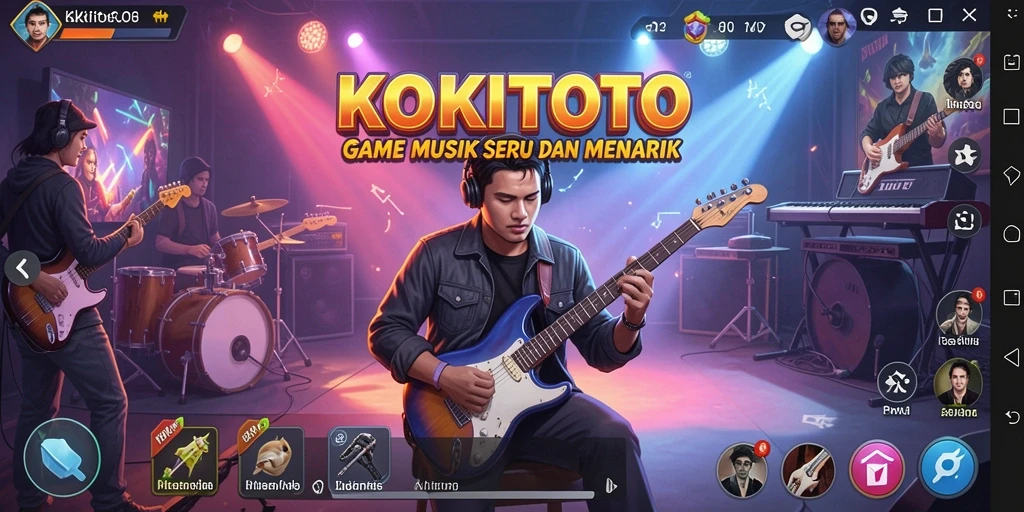 Tangkapan layar gameplay menampilkan ritme dan melodi seru di KOKITOTO.
