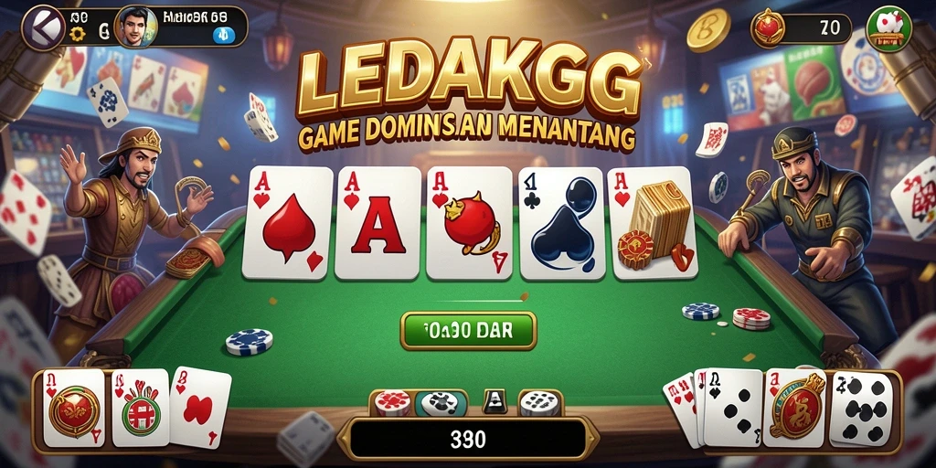 Tampilan gameplay Domino yang seru dan mendebarkan di LEDAKGG.