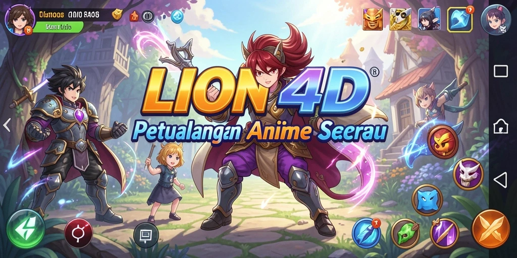 Screenshot gameplay LION4D menunjukkan karakter anime dalam pertempuran epik.