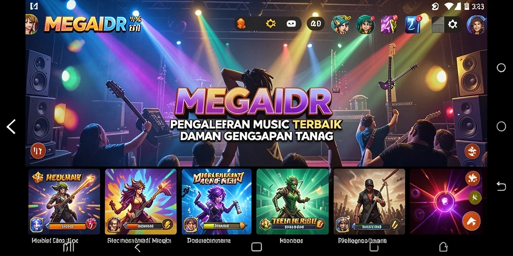 Tampilan menarik dari gameplay MEGAIDR yang penuh warna.