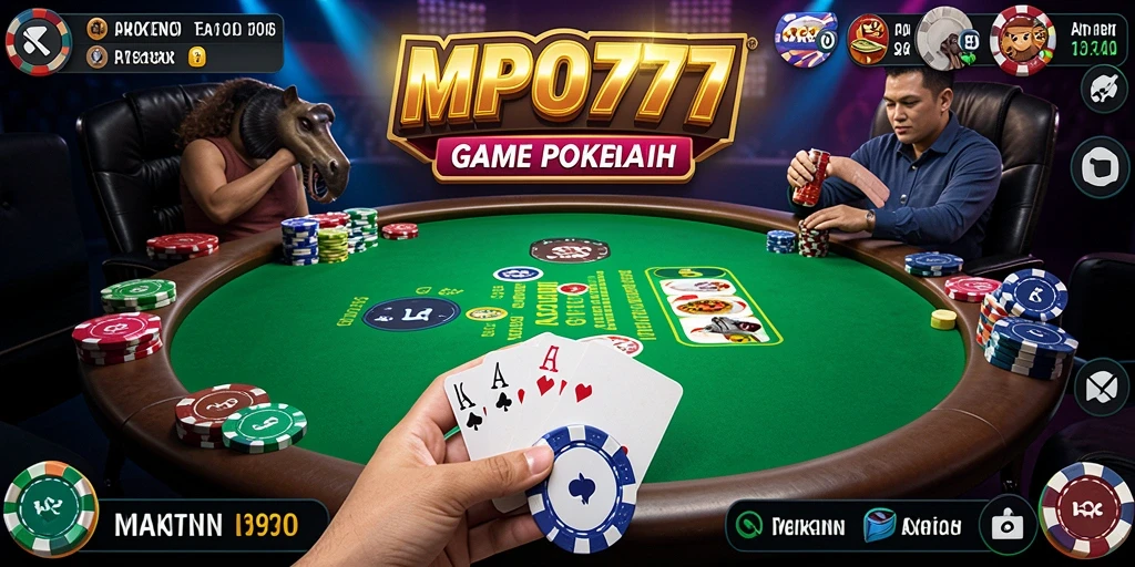 Screenshot utama MPO777 menampilkan momen seru permainan Poker.