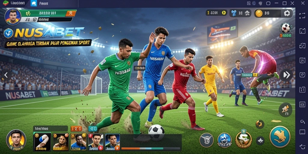 Tampilan screenshot NUSABET menampilkan momen seru dalam permainan olahraga.