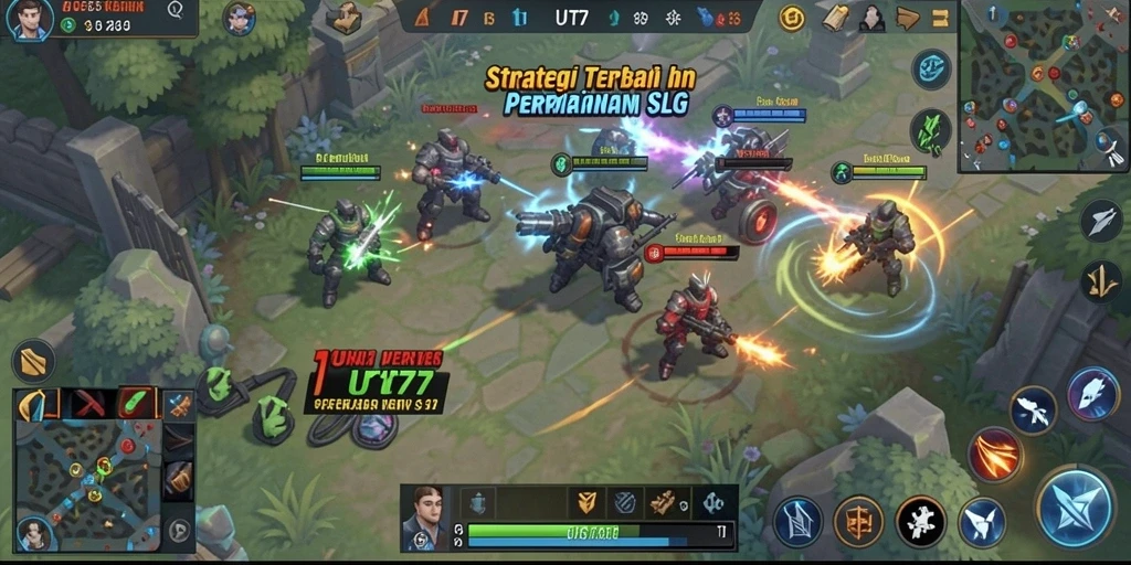 Screenshot gameplay UT77 menampilkan pertempuran epik antara pasukan yang terorganisir.