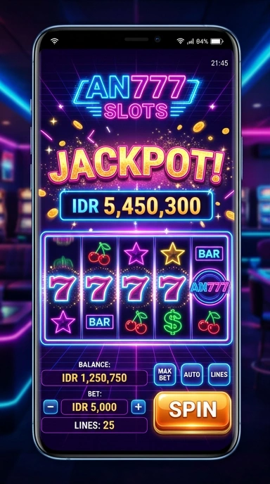 Screenshot antarmuka pengguna aplikasi di an777.